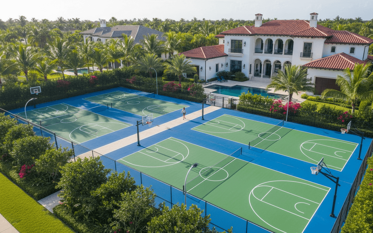 A finished sports court builder project